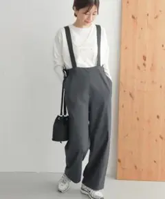 URBAN RESEARCH DOORS　サスペンダーパンツ　マニッシュ　グレー