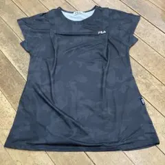 Z263 FILA 半袖Tシャツ ブラック 迷彩柄　サイズM