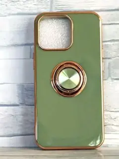 iPhone13pro用ケ−ス fusinong6.1イン チリング付 グリーン