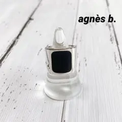 H*ン様 agnès b. アニエスベー 指輪 黒石 スクエアカットリング 11のサムネイル