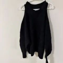 美品✨️【S】ZARA ブラック ノースリーブニット 肩出しニット