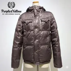 Purple&Yellow パープル&イエロー ダウンジャケット M モ