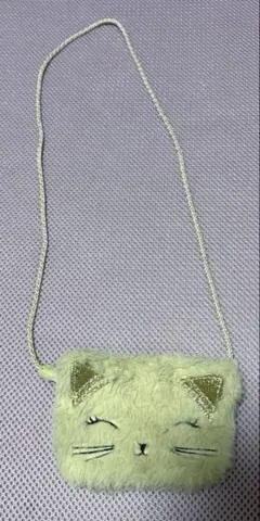 ファー ポシェット 猫 ネコ 小物入れ　紐付き