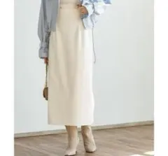 NOBLE ジャージーライクカラータイトスカート ホワイト 38