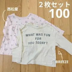 長袖カットソー 2枚セット 100cm