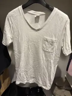 Champion ホワイト、ブラックVネック Tシャツ M