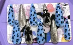 ヒョウ柄ネイルチップ10個セット