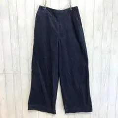 coen コーデュロイ ワイドパンツ ゆったり ネイビー M