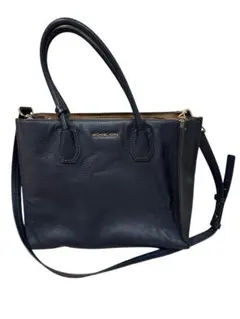 MICHAEL KORS ネイビー レザー ハンドバッグ