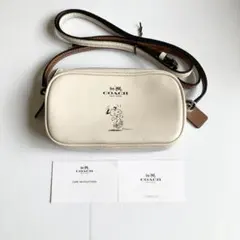 COACH スヌーピー ショルダーバッグ 2way イエロー レザー - メルカリ