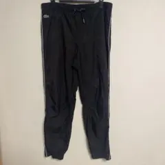 Lacoste ラコステ 黒 トレーニングパンツ サイドストライプ L相当