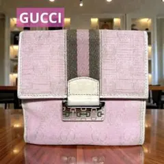 GUCCI グッチ GGキャンバス シェリーライン 二つ折り財布 Wホック