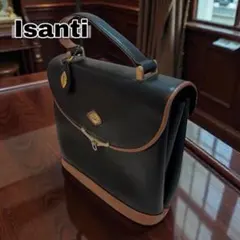 希少 Isanti ハンドバッグ 本革 レザー ブラック ユニセックス ロック式