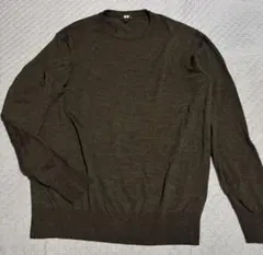 エクストラファインメリノクルーネックセーター　ユニクロ　Lサイズ　ダークグレー