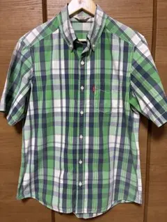 00s Levi’s 半袖チェックシャツ XL 緑 綿100 赤タブ 古着のサムネイル
