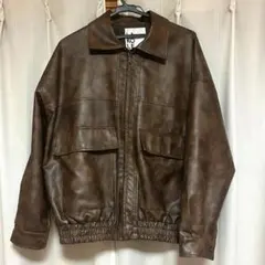 ラコレ　LAKOLE ブラウン　レザージャケット　ブルゾン　アウター