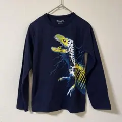 PLACE キッズ 長袖Tシャツ 恐竜柄 ネイビー S(5/6)