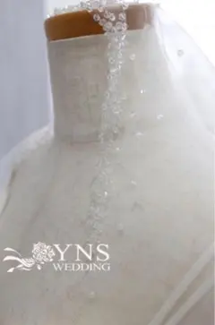 ビーズ装飾付きロングウェディングベール