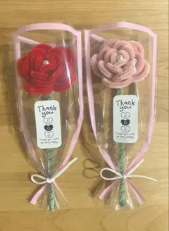 モールフラワーブーケ＊バラ薔薇ローズ＊枯れない花束＊2本＊推し活＊プレゼント