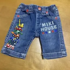 MIKI HOUSE デニムハーフパンツ 90cm 働く車刺繍のサムネイル