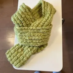 手編み 山吹色マフラー