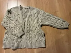 レディースMサイズ　RETRO GIRL ニットカーディガン　ベージュ