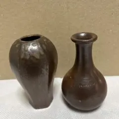 備前焼　利陶苑　陶弘　高さ8センチ　２個セット
