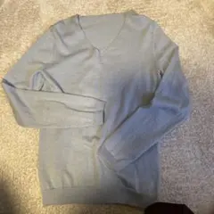 ウール100% ライトグレー 長袖セーター