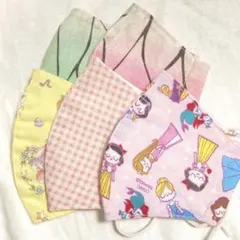 子供用　女の子　マスク　布マスク　ハンドメイド　5枚セット　まとめ売り　未使用