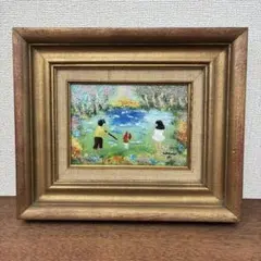 Louis Cardin エナメル 銅 絵画アート サイン入り 80年代 ①