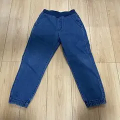 キッズ デニムパンツ ジーンズ 長ズボン ウエストゴム ブルー 130cm