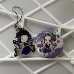 鬼滅の刃 胡蝶しのぶ ホログラム缶バッジ ラバーストラップ アニメキャラクター