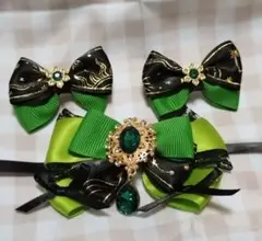 いつぬい　リボン　着せ替え　ハンドメイド　一緒に暮らしぬい　ぬい服　緑　黒