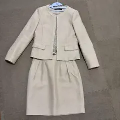 グリーンレーベルリラクシング　セットアップ　36　レディース　ツイード　ベージュ