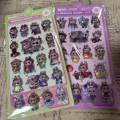 セール中☆1日２回発送 匿名配送 2枚セット LABUBU オーロラ加工 シール