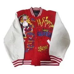 レア90s Hysteric Glamour スタジャン 総刺繍 赤レザーのサムネイル