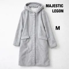 MAJESTIC LEGON フード付きコート グレー M レディース 毛混のサムネイル