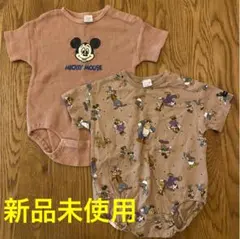 バースデイ　フタフタ　レトロディズニー　半袖　ロンパース