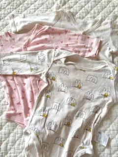 ベビー肌着3点セット　長袖　前開き　ロンパース　70 80