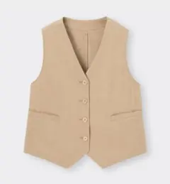 新品 GU リネンブレンドコンパクトベスト L