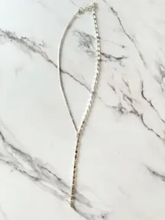 H&M ラインストーン Y字ネックレス シルバーカラーのサムネイル