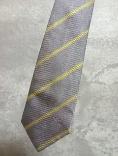 dunhill グレー イエロー ストライプ ネクタイ　イタリア製