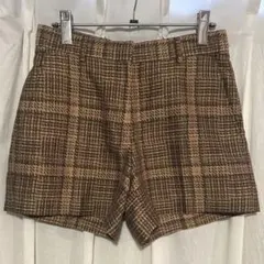 Dries Van Noten ブラウン チェック柄 ショートパンツ