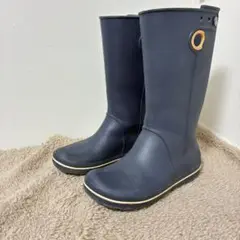 ✨クロックス✨ネイビー ロングブーツ　22㎝　レディース　キッズ