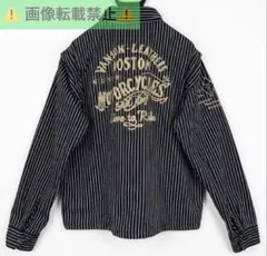 VANSON バンソン デニムジャケット ストライプ 刺繍 XL - メルカリ