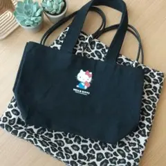 HELLOKITTY50周年ミニトート&ヒョウ柄トートキティ黒トート