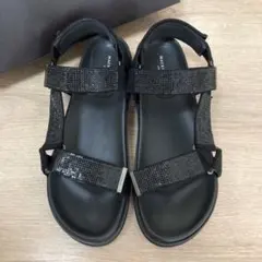 MACKINTOSH LONDON ラインストーンフットベッドサンダル 黒 Lのサムネイル