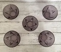 昭和レトロ　曽我ガラス食器　紫色　5点セット