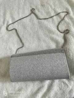 シルバー ビジュー クラッチバッグ