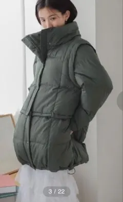 ローリーズファーム マルチWAYナカワタブルゾン　新品未使用タグ付　カーキ